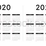 Calendar 2020, 2021, Week Starts On Sunday, Basic Grid