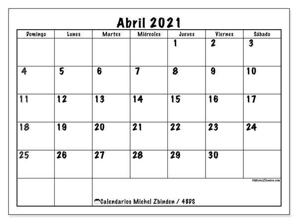 Calendario Abril 2021 (48Ds) – Michel Zbinden Es | Qualads