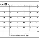 Calendario Enero 2021 (50Ld) - Michel Zbinden Es