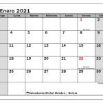 Calendario Enero 2021, Bolivia - Michel Zbinden Es