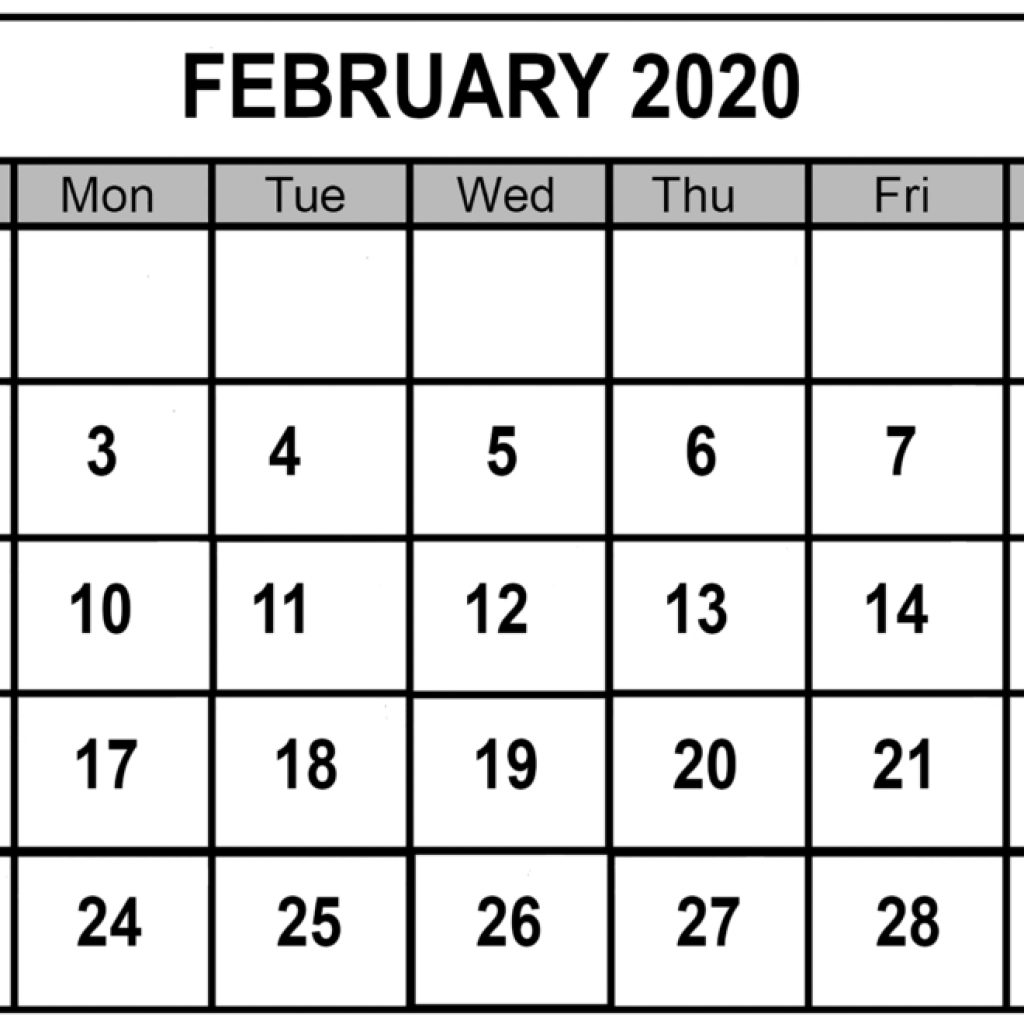 February 2020 Calendar Word Excel &amp; Pdf | 12 Month Printable