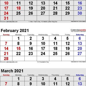 February 2021 Calendars For Word, Excel &amp; Pdf