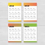 Gradient Calendar 2018 2019 2020 2021 Digital Planner