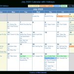 July 2020 Calendar With Holidays - United States