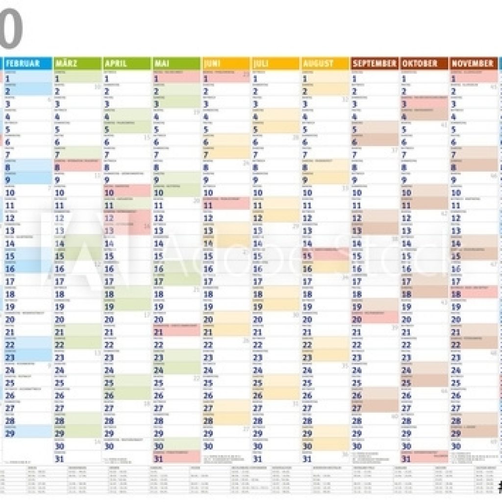 Kalender 2020 (Dezember 2019 Bis Januar 2021) Mit Ferien