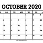 October 2020 Calendar Printable – Calendar Options