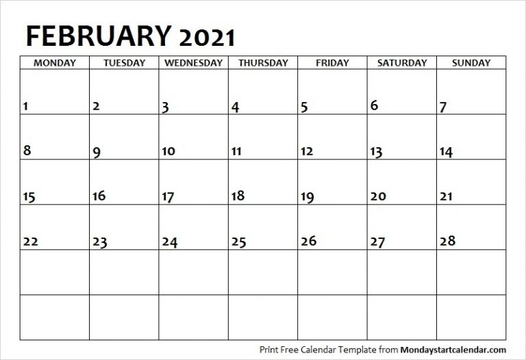 Printable Calendar February 2021 | Calvert Giving