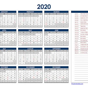 2020 Indonesia Yearly Excel Calendar - Free Printable Templates