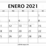 Calendario Enero 2021 - Calendario Mensual 2021 Para Imprimir