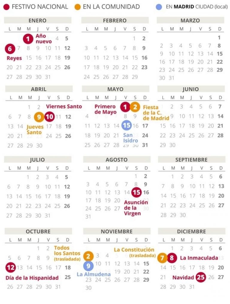 Calendario Laboral Madrid 2020 (Con Todos Los Festivos) | Qualads