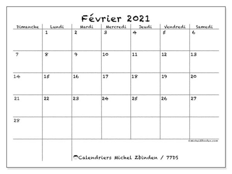 Calendriers À Imprimer 2021 (Ds) - Michel Zbinden Fr