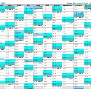 Jahreskalender 2020: Gratis Vorlage Zum Ausdrucken