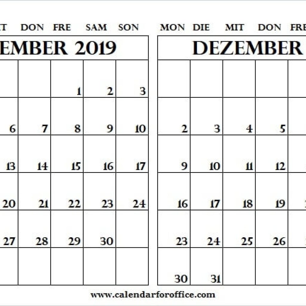 Kalender Von November Dezember 2019 | Januar 2020 Zum