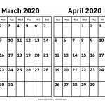 March And April 2020 Calendar – Printable Calendar 2020