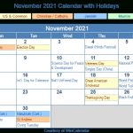 November 2021 Calendar With Holidays - United States