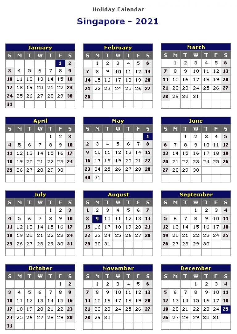 Singapore 2021 Printable Holiday Calendar « Printable Hub | Qualads