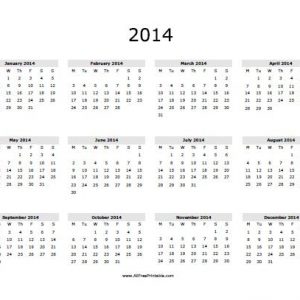 2014 Calendar - Free Printable - Allfreeprintable