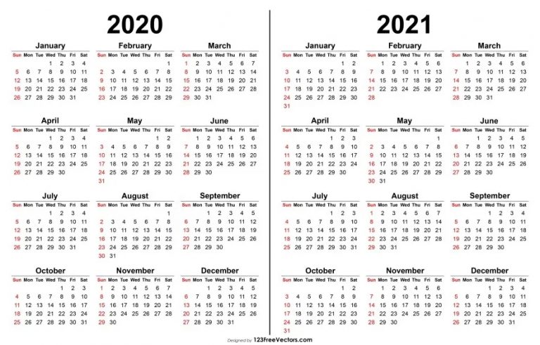 2020 2021 Calendar | Calendar Printables, 2021 Calendar