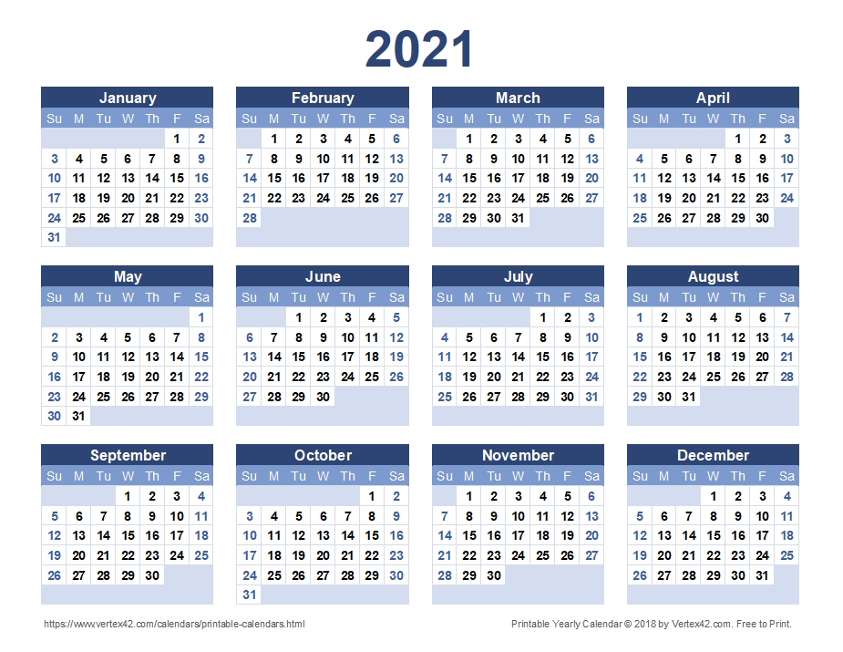 2021 Calendar Templates And Images