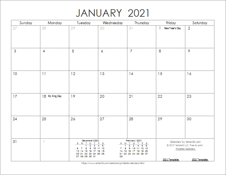 2021 Calendar Templates And Images