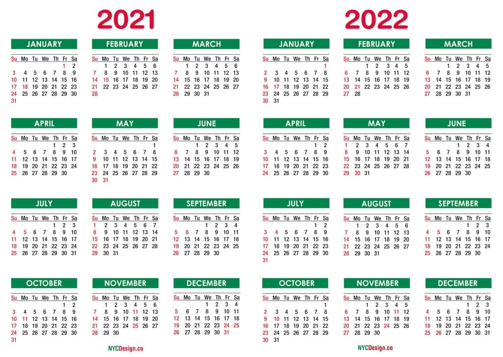 2021 Calendars – Nycdesign.co | Calendars Printable Free