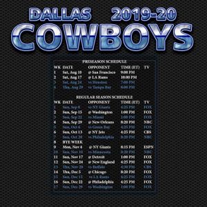 Dallas Cowboys Schedule 2020 2020 Printable | Qualads