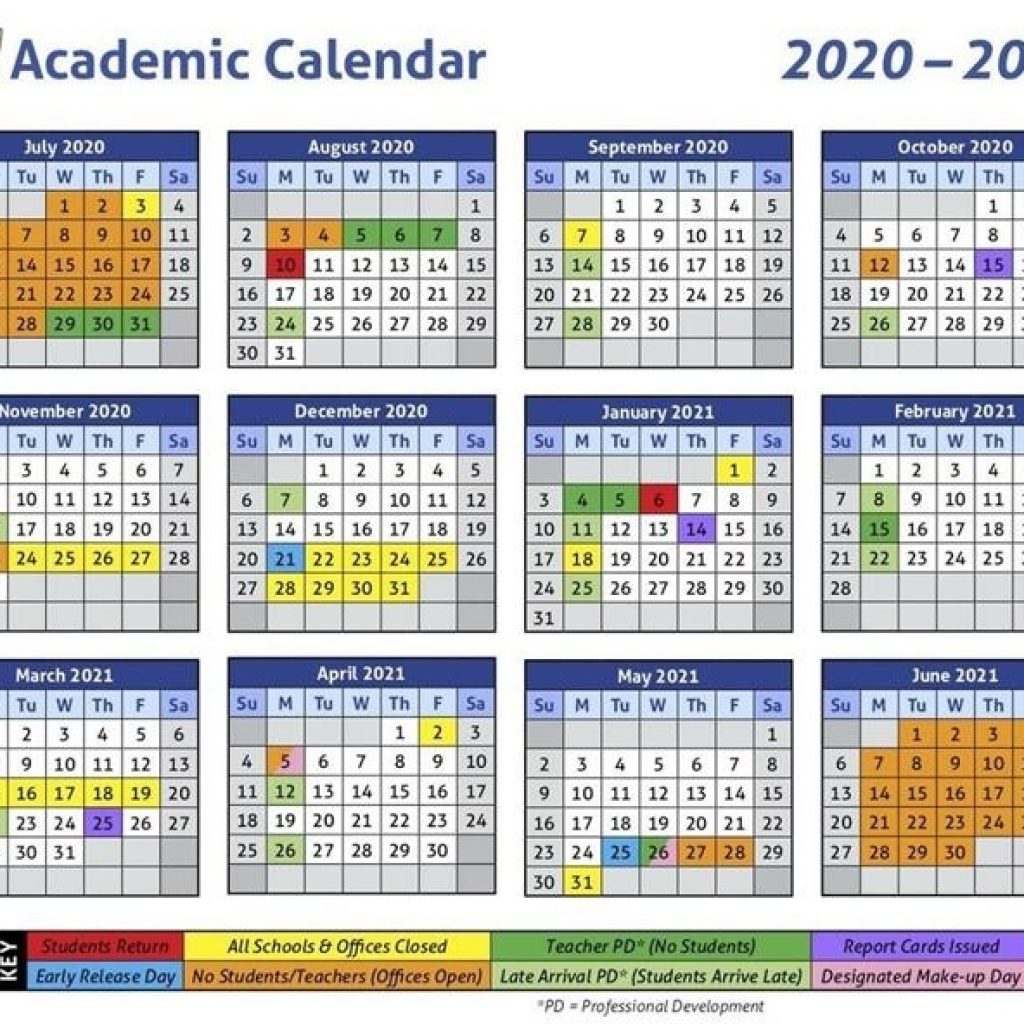 Academic Calendar 2020 – 2021