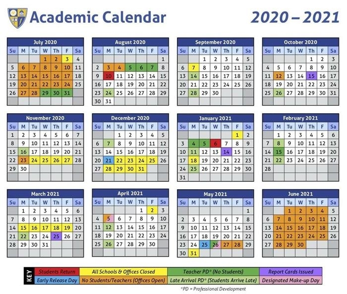 Academic Calendar 2020 – 2021