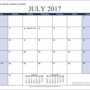 Academic Calendar Templates For 2020-2021