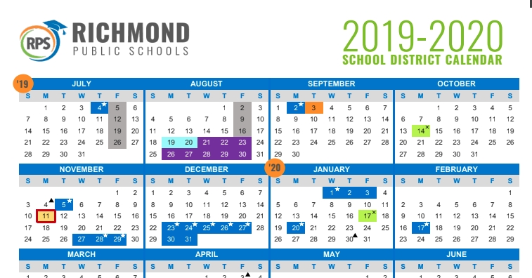 Approved Division Calendars / 2019-2020 School Division Calendar