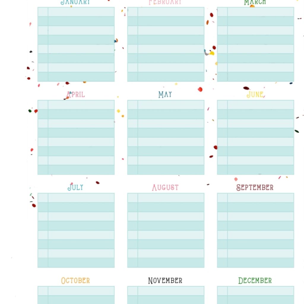 Birthdays &amp; Anniversaries On One Page – Free Printable