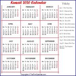 Calendar 2020 Kuwait | Kuwait 2020 Yearly Printable Calendar