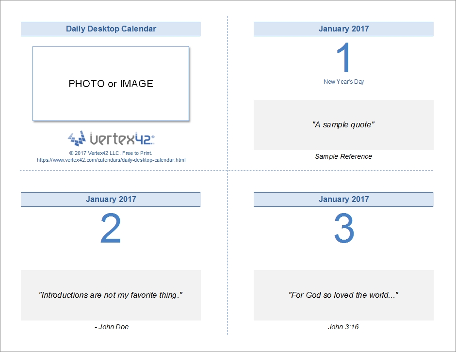 Daily Desktop Calendar Template For Excel