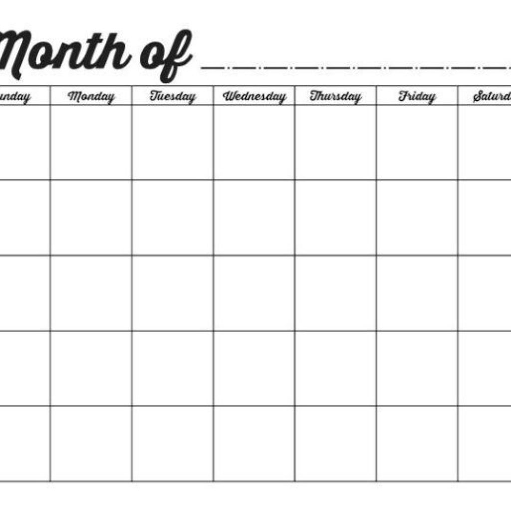 Free Pdf Calendar Template Blank Calendar Template Printable