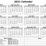 Free Printable 2021 Monthly Calendar With Holidays Word Pdf