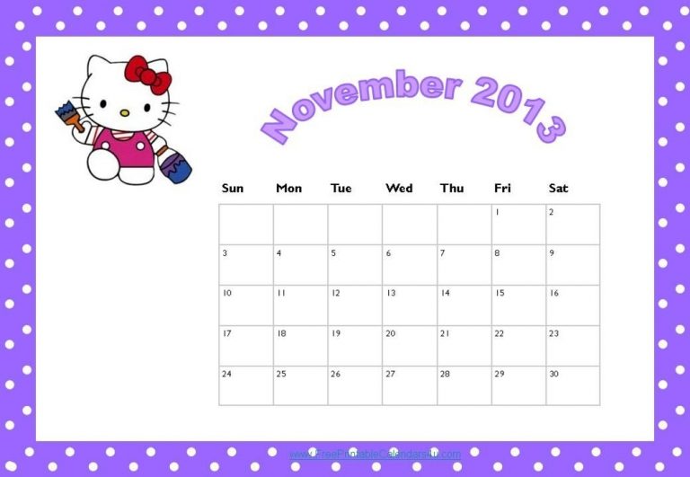 Free Printable Hello Kitty Calendars | Creative Calendar