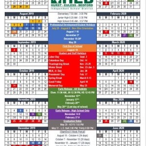 Hurst/euless/bedford Isd School Calendar 2019-2020