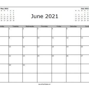 June 2021 Calendar - Free Printable - Allfreeprintable