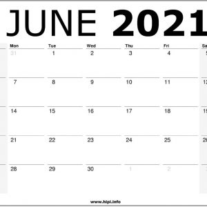 June 2021 Calendar Printable – Monthly Calendar Free