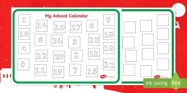 Ks1 Make Your Own Advent Calendar Template (Teacher Made)