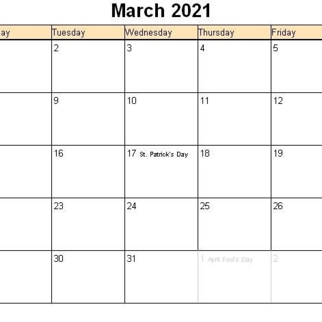 March 2021 Printable Calendar In 2020 | Calendar Template