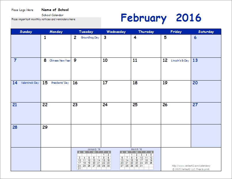 School Calendar Template - 2020-2021 School Year Calendar