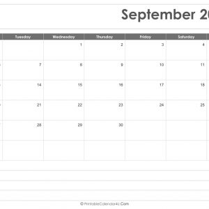 September 2021 Calendar Templates