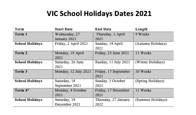 V2Sdc42 | Victoria 2020 School Dates Clipart | 4570Book