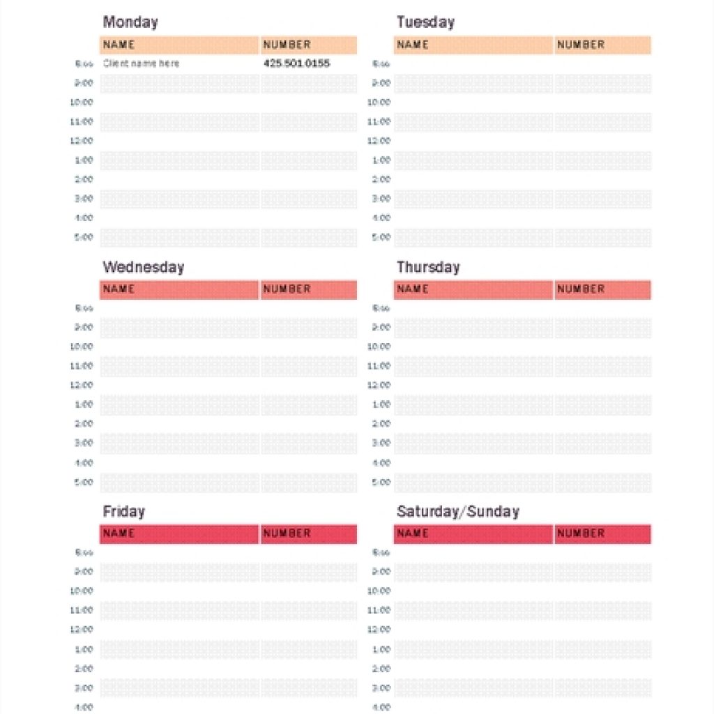 Weekly Appointment Calendar