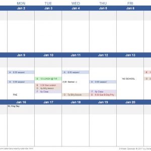 Weekly Calendar Template For Excel