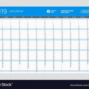 Yearly Wall Calendar Planner Template For 2019