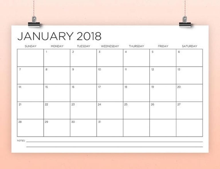 11X17 Calendar Template Word