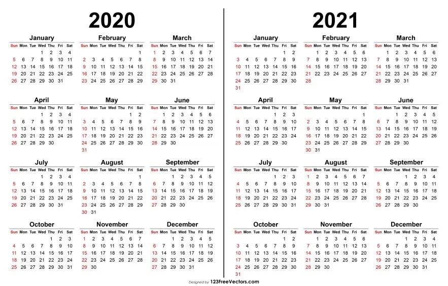 2020 2021 Calendar | Calendar Printables, 2021 Calendar