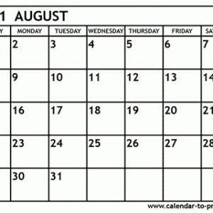 August 2021 Calendar Printable | Free Calendar Design For